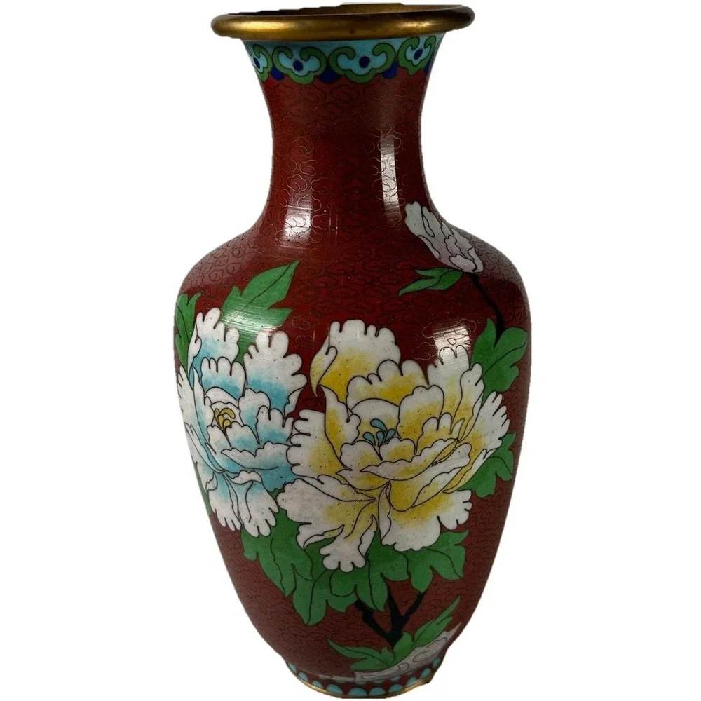 Vintage Chinese Cloisonné Vase 8
